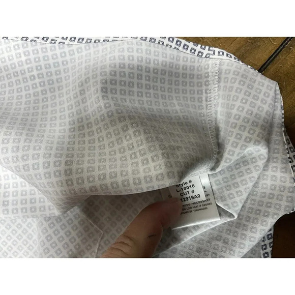 Mizzen & Main Shirt Mens XX Large Trim Fit White Blue Print Leeward Stretch - Picture 8 of 10